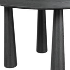 67" Black Solid Wood Oval Dining Table