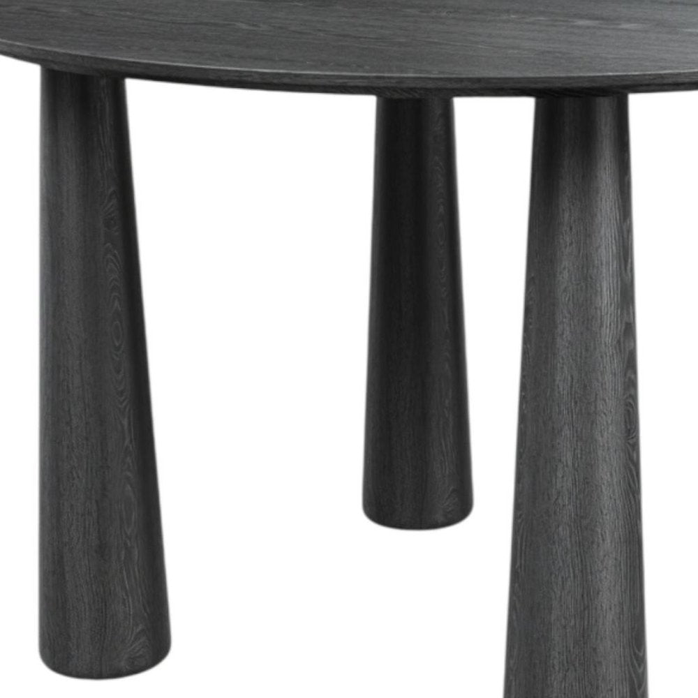 67" Black Solid Wood Oval Dining Table