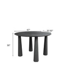 67" Black Solid Wood Oval Dining Table