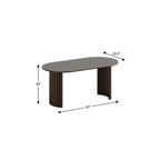 67" Walnut Solid Wood Double Pedestal Base Oval Dining Table
