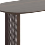 67" Walnut Wood Double Pedestal Base Oval Dining Table