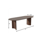 67" Walnut Wood Double Pedestal Base Oval Dining Table