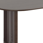 67" Walnut Wood Double Pedestal Base Oval Dining Table