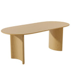 67" Natural Solid Wood Double Pedestal Base Oval Dining Table