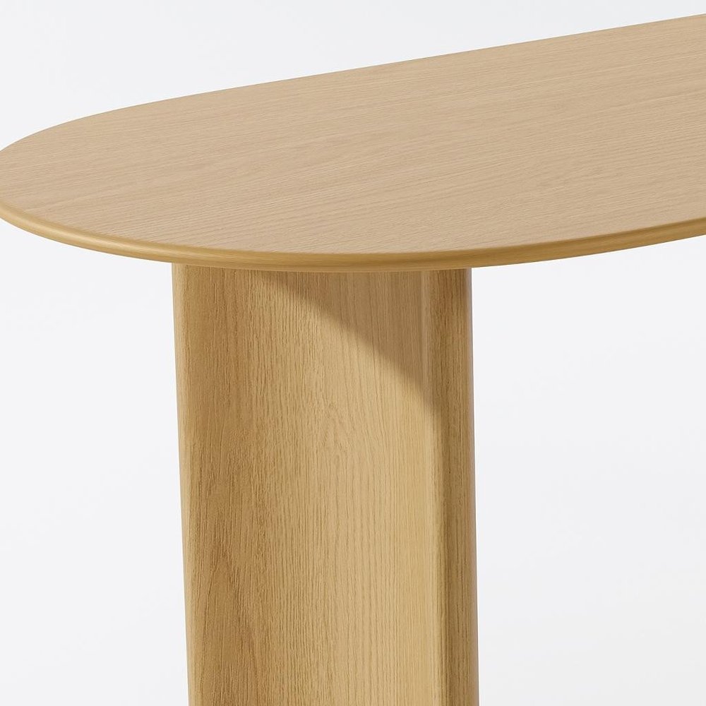 67" Natural Solid Wood Double Pedestal Base Oval Dining Table