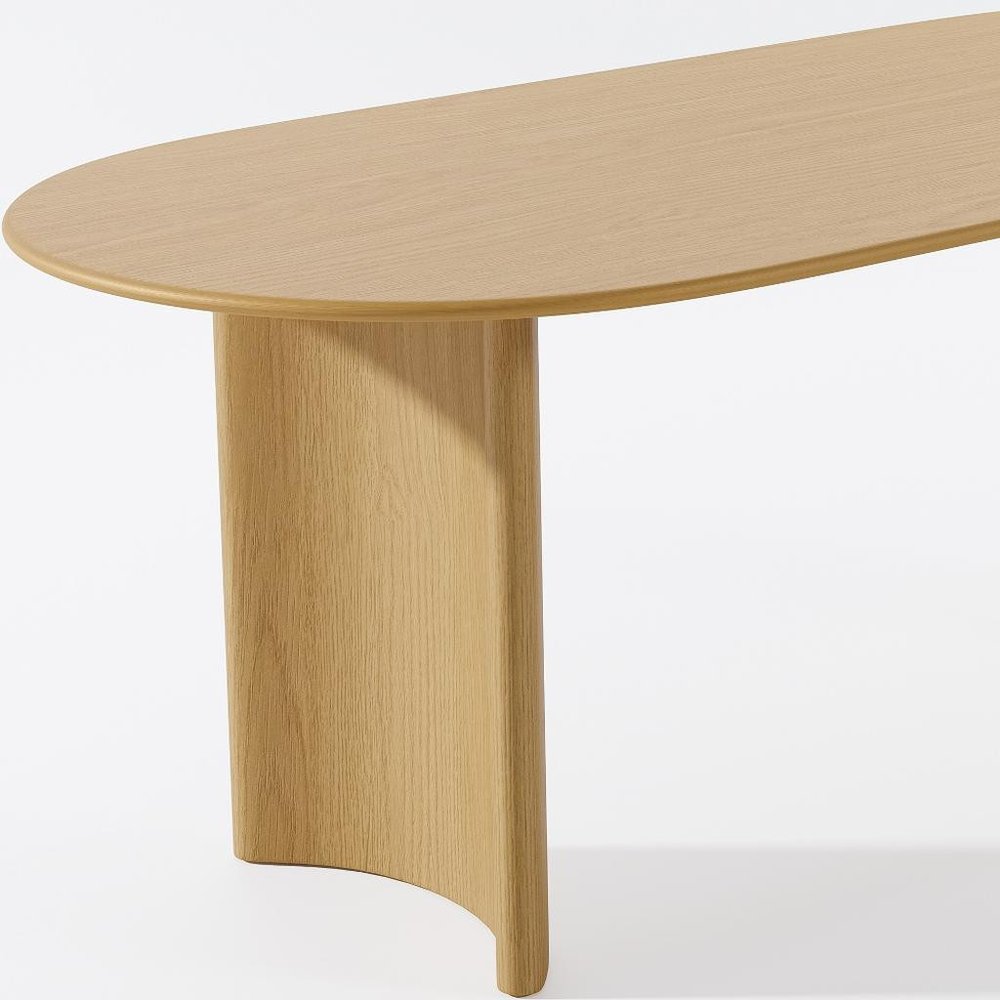 67" Natural Solid Wood Double Pedestal Base Oval Dining Table