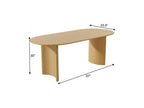 67" Natural Solid Wood Double Pedestal Base Oval Dining Table