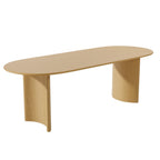 67" Natural Wood Double Pedestal Base Oval Dining Table