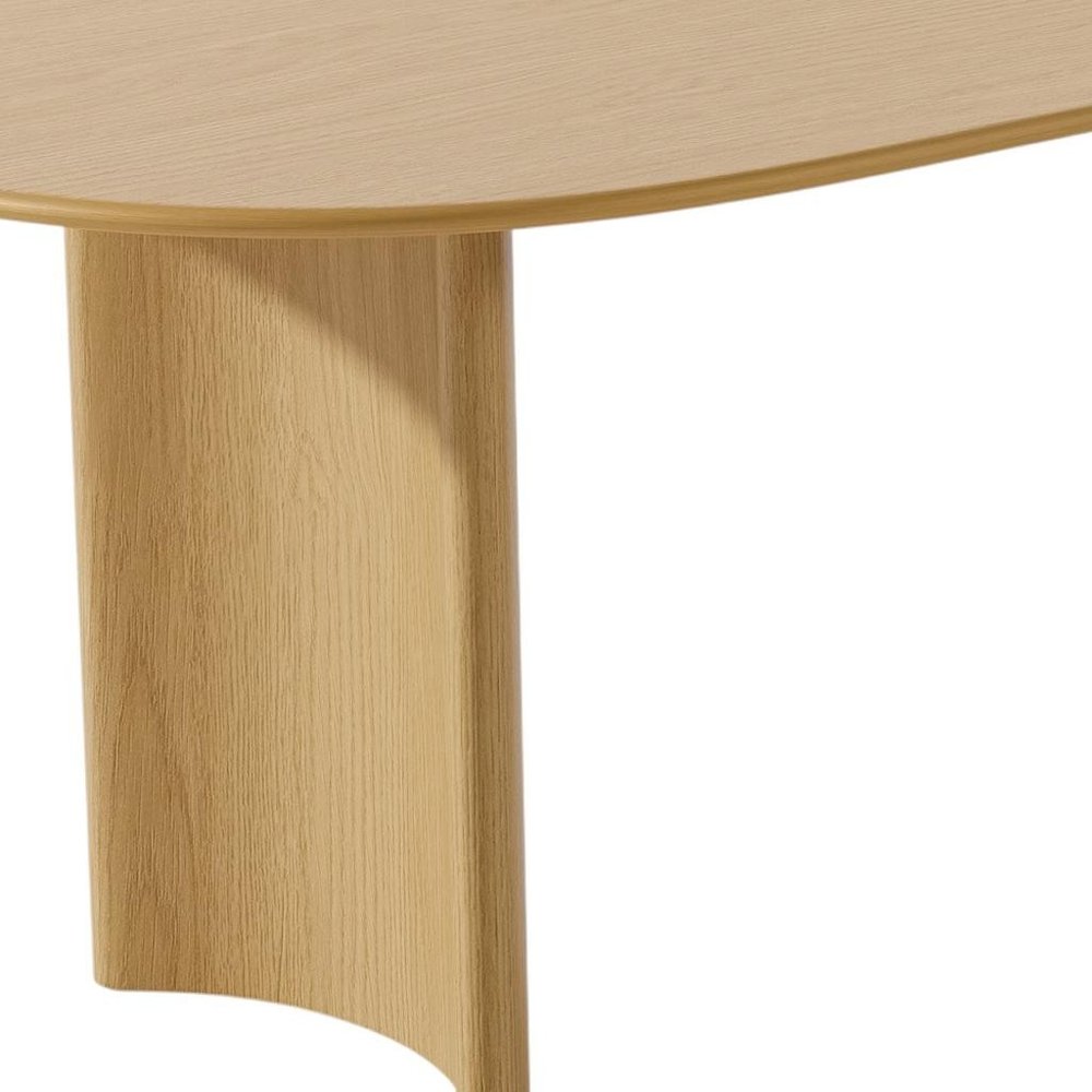 67" Natural Wood Double Pedestal Base Oval Dining Table
