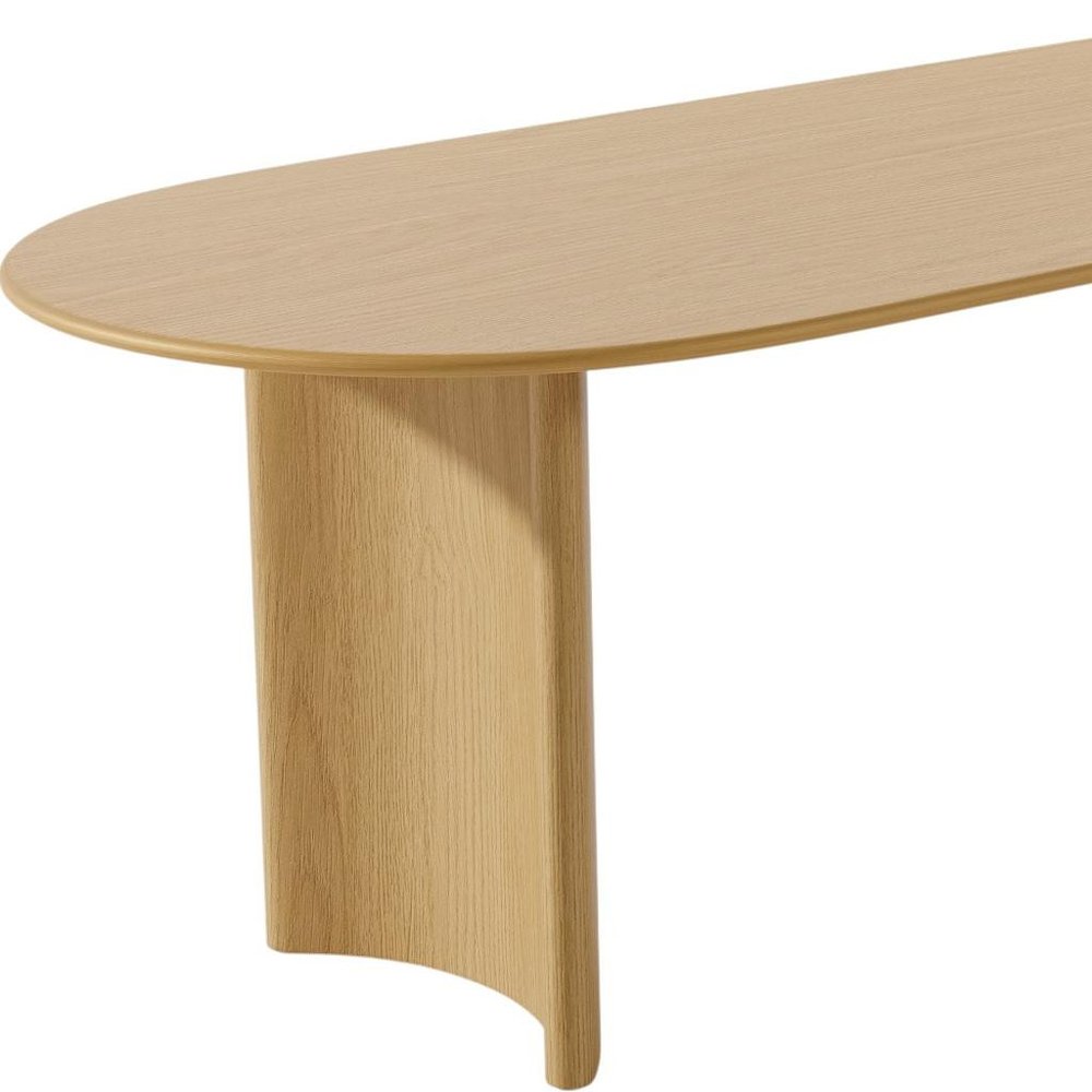 67" Natural Wood Double Pedestal Base Oval Dining Table