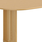 67" Natural Wood Double Pedestal Base Oval Dining Table