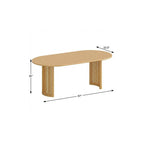 67" Natural Wood Double Pedestal Base Oval Dining Table