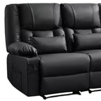 62" Gray Faux Leather Manual Reclining Loveseat With Storage and Toss Pillows