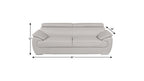 86" Light Gray Top Grain Leather Sofa