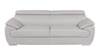 86" Light Gray Top Grain Leather Sofa