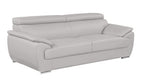 86" Light Gray Top Grain Leather Sofa