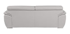 86" Light Gray Top Grain Leather Sofa