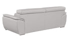 86" Light Gray Top Grain Leather Sofa