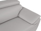 86" Light Gray Top Grain Leather Sofa