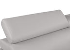 86" Light Gray Top Grain Leather Sofa