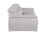 86" Light Gray Top Grain Leather Sofa