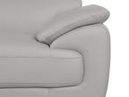 86" Light Gray Top Grain Leather Sofa