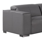 Two Piece Dark Gray Genuine Leather Five Person Seating Set