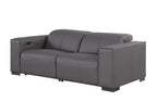 Two Piece Dark Gray Genuine Leather Five Person Seating Set