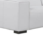 Two Piece White Genuine Leather Five Person Seating Set