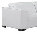 Two Piece White Genuine Leather Five Person Seating Set