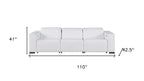 Two Piece White Genuine Leather Five Person Seating Set