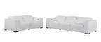 Two Piece White Genuine Leather Five Person Seating Set