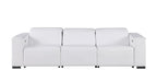 Two Piece White Genuine Leather Five Person Seating Set