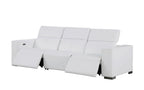 Two Piece White Genuine Leather Five Person Seating Set