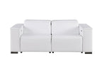 Two Piece White Genuine Leather Five Person Seating Set