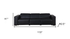 Two Piece Black Genuine Leather Five Person Seating Set