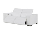 Two Piece White Genuine Leather Five Person Seating Set