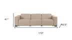 Two Piece Beige Genuine Leather Five Person Seating Set