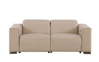 Two Piece Beige Genuine Leather Five Person Seating Set