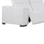 Two Piece White Genuine Leather Five Person Seating Set