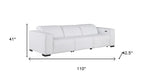 Two Piece White Genuine Leather Five Person Seating Set