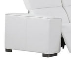 Two Piece White Genuine Leather Five Person Seating Set