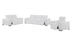 Two Piece White Genuine Leather Five Person Seating Set