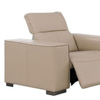 Two Piece Beige Genuine Leather Five Person Seating Set