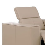 Two Piece Beige Genuine Leather Five Person Seating Set