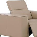 Two Piece Beige Genuine Leather Five Person Seating Set