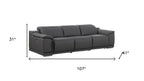 Two Piece Dark Gray Genuine Leather Five Person Seating Set