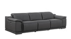 Two Piece Dark Gray Genuine Leather Five Person Seating Set