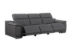 Two Piece Dark Gray Genuine Leather Five Person Seating Set