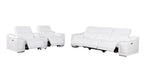 Two Piece White Genuine Leather Five Person Seating Set